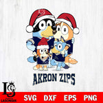 Akron Zips Christmas Bluey Family Sport Cut Files,Bluey Cricut,Christmas Svg , Bluey svg , Digital Download, dxf eps png pdf file