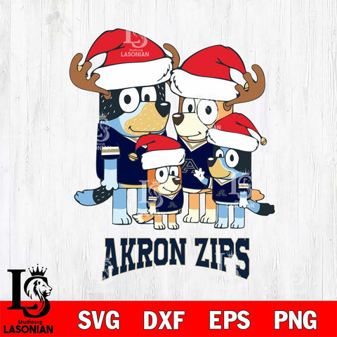 Akron Zips Christmas Bluey Santa Family Cut Files,Bluey Cricut,Christmas Svg , Bluey svg , Digital Download, dxf eps png pdf file