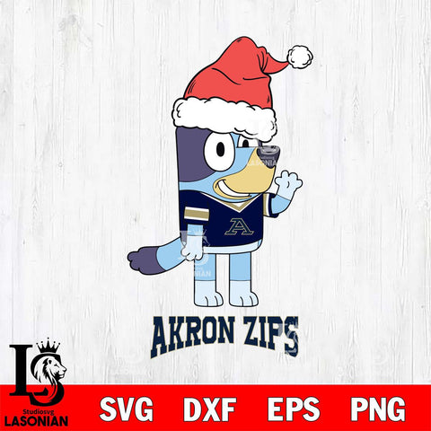 Akron Zips Christmas Bluey Say Hi Cut Files,Bluey Cricut,Christmas Svg , Bluey svg , Digital Download, dxf eps png pdf file