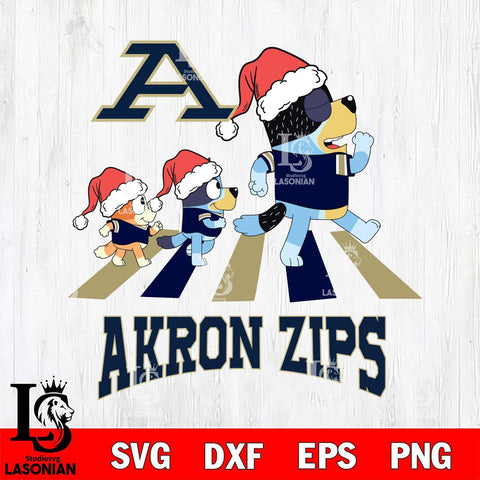 Akron Zips Christmas Family Bluey Walking Cut Files,Bluey Cricut,Christmas Svg , Bluey svg , Digital Download, dxf eps png pdf file