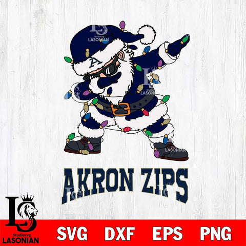 Akron Zips Dabbing Santa Claus Ugly Christmas Svg dxf eps png pdf file,NCAA svg,Digital Download,Cricut file