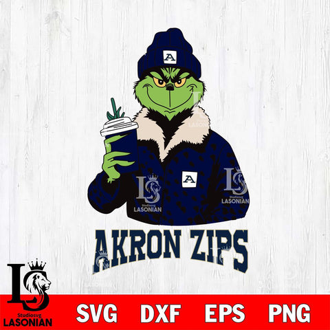 Akron Zips Grinch Christmas Cut Files Cricut, Svg Dxf Eps Png file, Digital download , Silhouette