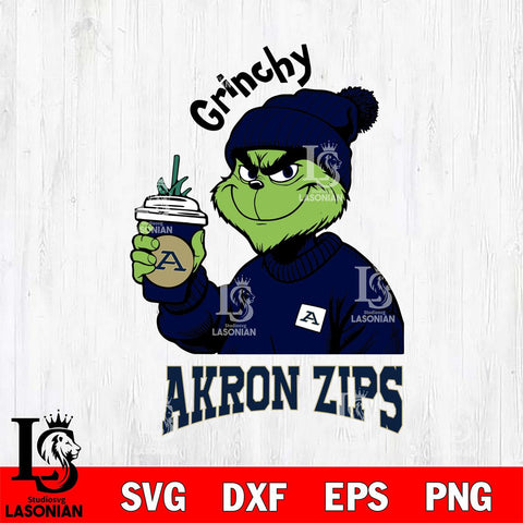 Akron Zips Grinchy Bougie Christmas Cut Files Cricut, Svg Dxf Eps Png file, Digital download , Silhouette