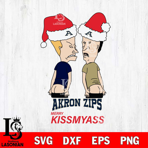 Akron Zips Merry KissMyass Svg Eps Dxf Png File,NCAA Svg Files,Digital Download,Sublimation,Instant Download