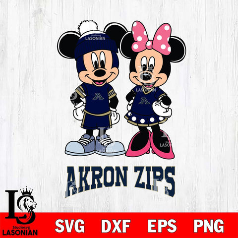 Akron Zips Mickey Minnie Mouse Pink Svg Eps Dxf Png File, NCAA svg , File Cut , Digital Download , Instant Download, Cut Svg Files