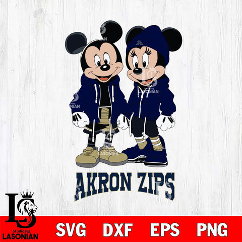 Akron Zips Mickey Minnie Mouse Rugby Svg Eps Dxf Png File, NCAA svg , File Cut , Digital Download , Instant Download, Cut Svg Files