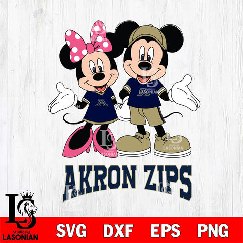 Akron Zips Mickey Minnie Mouse Sport Svg Eps Dxf Png File, NCAA svg , File Cut , Digital Download , Instant Download, Cut Svg Files