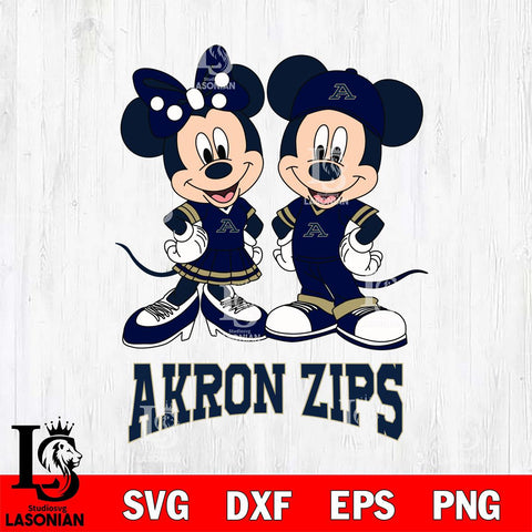 Akron Zips Mickey Minnie Mouse rugby ball Svg Eps Dxf Png File, NCAA svg , File Cut , Digital Download , Instant Download, Cut Svg Files