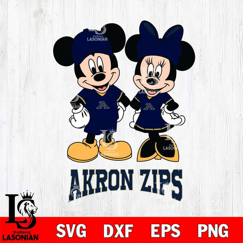 Akron Zips Mickey Minnie Rugby Svg Eps Dxf Png File, NCAA svg , File Cut , Digital Download , Instant Download, Cut Svg Files