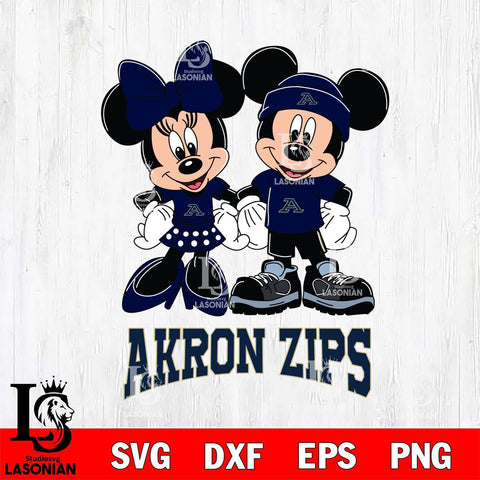 Akron Zips Mickey Minnie Rugby ball Svg Eps Dxf Png File, NCAA svg , File Cut , Digital Download , Instant Download, Cut Svg Files