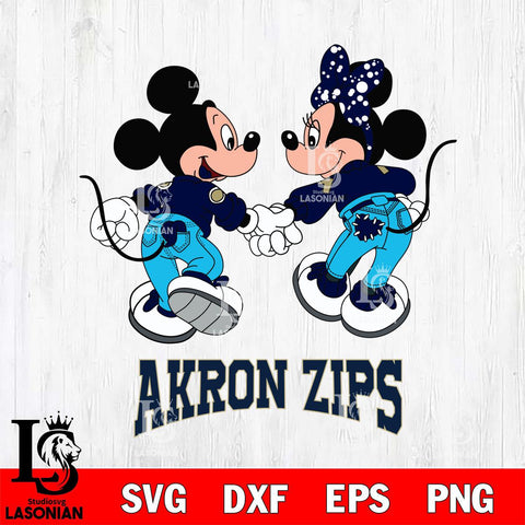 Akron Zips Mickey Minnie Valentine Rugby Svg Eps Dxf Png File, Digital Download ,Instant Download, Cricut File