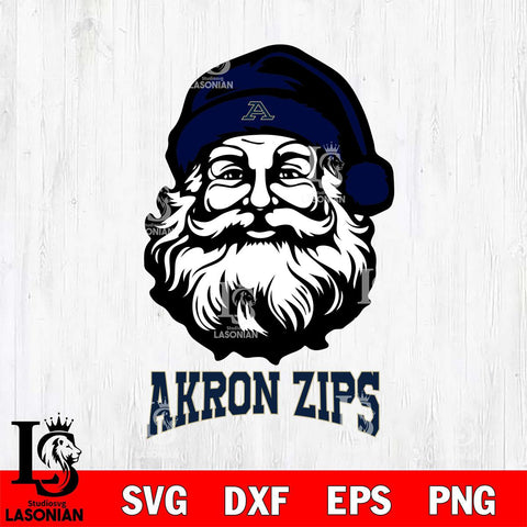 Akron Zips Santa Claus Christmas Svg dxf eps png pdf file,NCAA svg,Digital Download,Cricut file