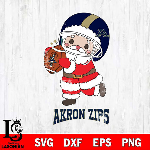 Akron Zips Santa Claus Cute Svg dxf eps png pdf file,NCAA svg,Digital Download,Cricut file