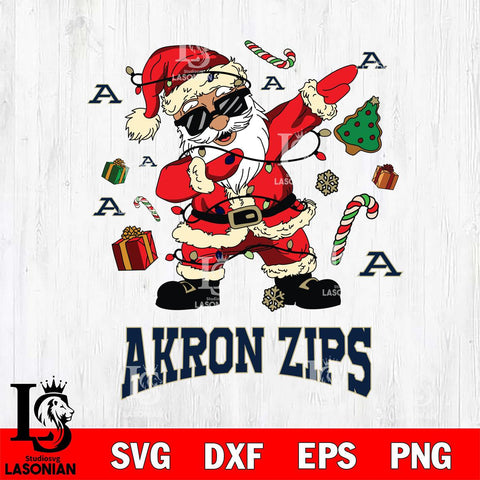 Akron Zips Santa Claus Football Svg dxf eps png pdf file,NCAA svg,Digital Download,Cricut file