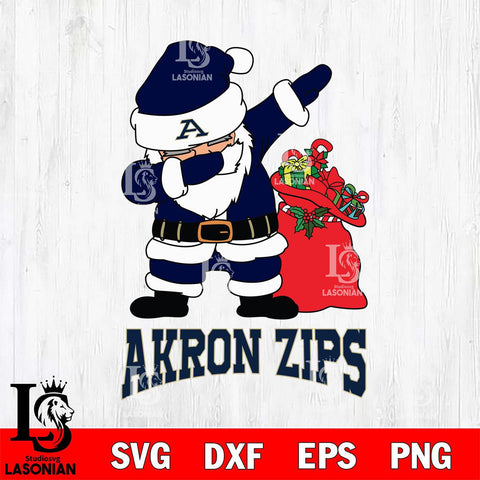 Akron Zips Santa Dabbing Christmas Svg dxf eps png pdf file,NCAA svg,Digital Download,Cricut file