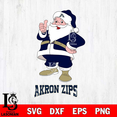 Akron Zips Santa claus Svg dxf eps png pdf file,NCAA svg,Digital Download,Cricut file