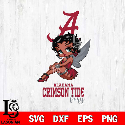 Alabama Crimson Tide Beauty Black Fairy Betty Boop, Svg Eps Dxf Png File, Digital Download