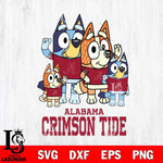 Alabama Crimson Tide Bluey & Bingo 7 Svg Eps Dxf Png File, NCAA svg, Digital Download, Instant Download