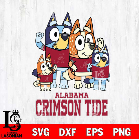 Alabama Crimson Tide Bluey & Bingo 7 Svg Eps Dxf Png File, NCAA svg, Digital Download, Instant Download