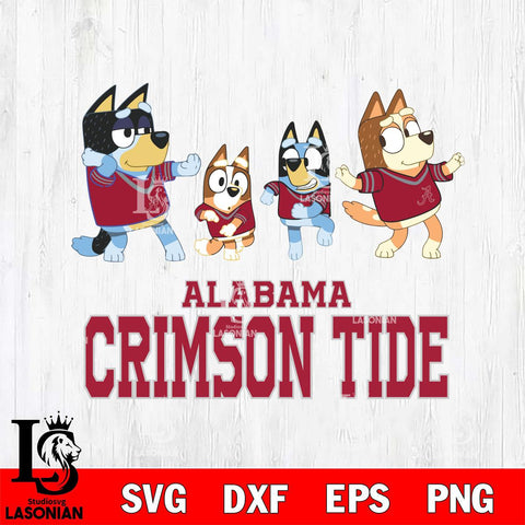 Alabama Crimson Tide Bluey Dance Mode Squats Svg Eps Dxf Png File, Digital Download, Instant Download