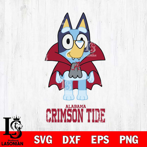 Alabama Crimson Tide Bluey Dracula Halloween Svg Eps Dxf Png File, Digital Download, Instant Download