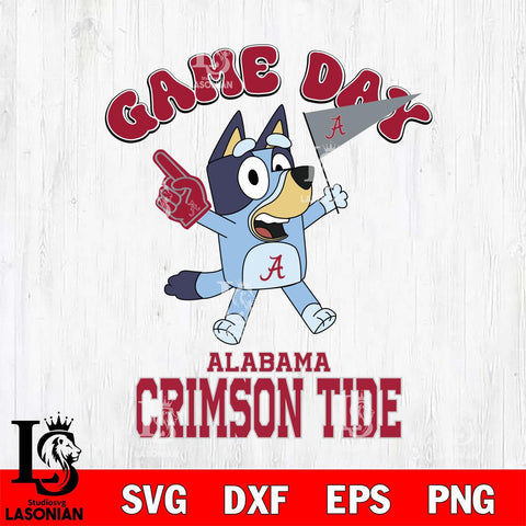 Alabama Crimson Tide Bluey Game Day Svg Eps Dxf Png File, Digital Download, Instant Download