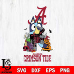 Alabama Crimson Tide Bluey Halloween NCAA 2 Svg Eps Dxf Png File, Digital Download, Instant Download