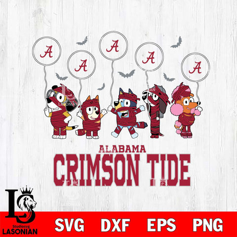 Alabama Crimson Tide Bluey Halloween Spooky Svg Eps Dxf Png File, Digital Download, Instant Download