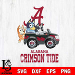 Alabama Crimson Tide Bluey friends car Svg Eps Dxf Png File, NCAA svg, Digital Download, Instant Download