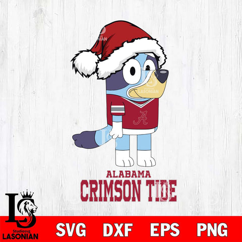 Alabama Crimson Tide Christmas Bluey Hat Cut Files,Bluey Cricut,Christmas Svg , Bluey svg , Digital Download, dxf eps png pdf file