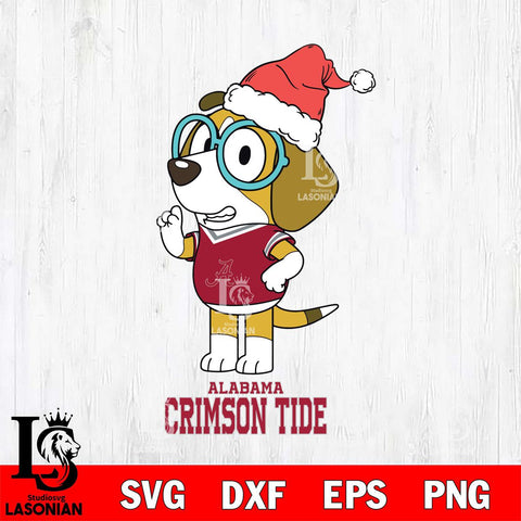 Alabama Crimson Tide Christmas Bluey Honey Sport Cut Files,Bluey Cricut,Christmas Svg , Bluey svg , Digital Download, dxf eps png pdf file