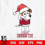 Alabama Crimson Tide Christmas Bluey Jack Sport Cut Files,Bluey Cricut,Christmas Svg , Bluey svg , Digital Download, dxf eps png pdf file