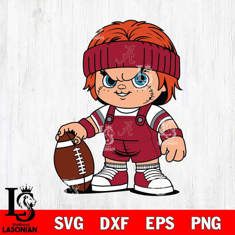 Alabama Crimson Tide Chucky Horror 5 Svg Eps Dxf Png File, NCAA svg, Digital Download, Instant Download