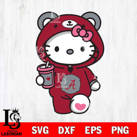 Alabama Crimson Tide Cute Hello Kitty Svg Eps Dxf Png File, Digital Download, Instant Download