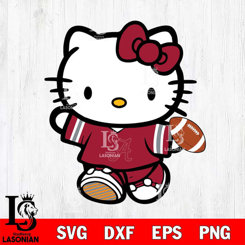 Alabama Crimson Tide Cute Hello Kitty Football 7 Svg Eps Dxf Png File, NCAA svg, Digital Download, Instant Download