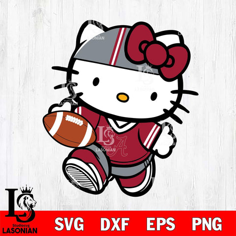 Alabama Crimson Tide Cute Hello Kitty Football 9 Svg Eps Dxf Png File, NCAA svg, Digital Download, Instant Download