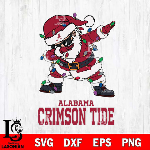 Alabama Crimson Tide Dabbing Santa Claus Ugly Christmas Svg dxf eps png pdf file,NCAA svg,Digital Download,Cricut file