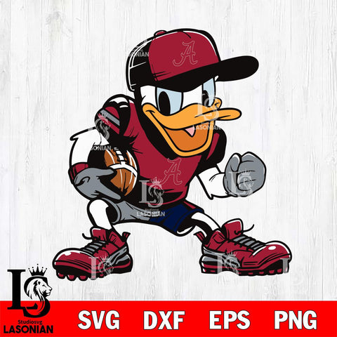 Alabama Crimson Tide Donal Duck Svg Eps Dxf Png File, NCAA svg, Digital Download, Instant Download