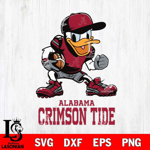 Alabama Crimson Tide Donal Duck Disney, Svg Eps Dxf Png File, Digital Download