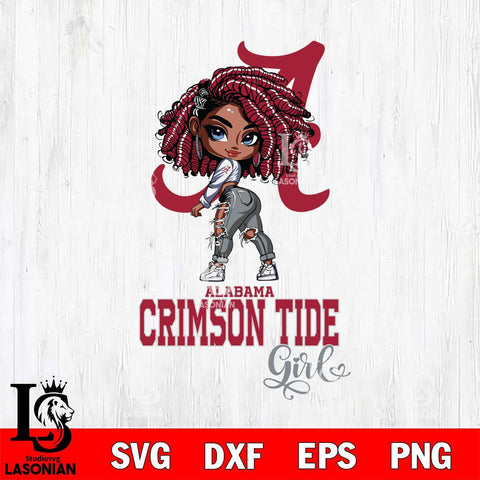 Alabama Crimson Tide Fan Girl Svg Eps Dxf Png File, Digital Download, Instant Download