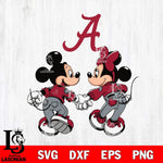 Alabama Crimson Tide Fan Minnie And Mickey Love Svg Eps Dxf Png File, Digital Download, Instant Download