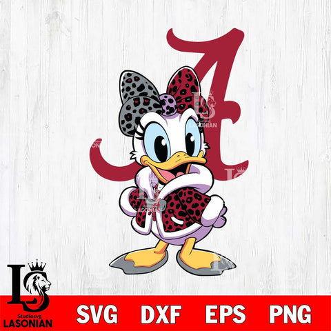 Alabama Crimson Tide Fancy Daisy Duck Disney Svg Eps Dxf Png File, Digital Download, Instant Download