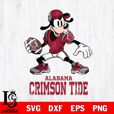 Alabama Crimson Tide Goofy Disney, Svg Eps Dxf Png File, Digital Download