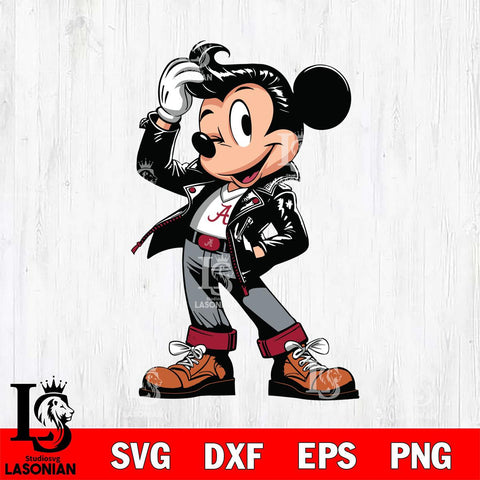 Alabama Crimson Tide Handsome Mickey Mouse Svg Eps Dxf Png File, Digital Download, Instant Download