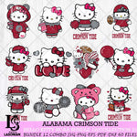 Alabama Crimson Tide Hello Kitty Bundle 12 SVG Svg Eps Dxf Png File, Digital Download, Instant Download