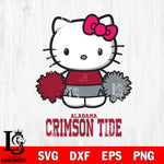 Alabama Crimson Tide Hello Kitty Cheerleader 2 Svg Eps Dxf Png File, Digital Download, Instant Download