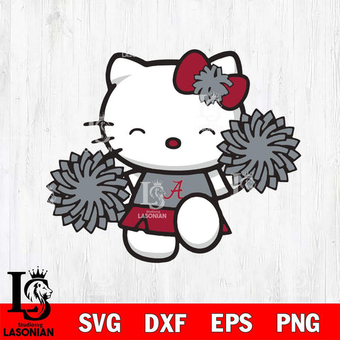 Alabama Crimson Tide Hello Kitty Cheerleader Svg Eps Dxf Png File, Digital Download, Instant Download