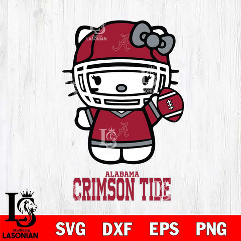 Alabama Crimson Tide Hello Kitty NCAA 1 Svg Eps Dxf Png File, Digital Download, Instant Download