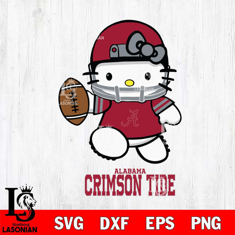 Alabama Crimson Tide Hello Kitty NCAA 4 Svg Eps Dxf Png File, Digital Download, Instant Download