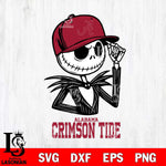 Alabama Crimson Tide Jack Skellington 3 Halloween Svg Eps Dxf Png File, NCAA svg, Digital Download, Instant Download